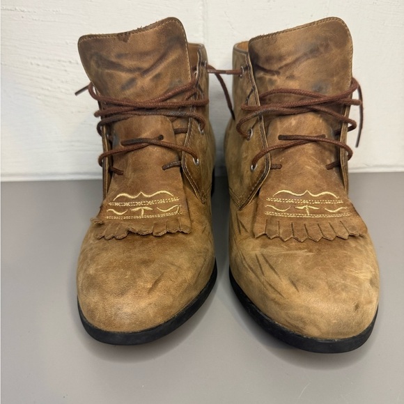 Ariat Women's Boot Size Kiltie Lace Up Paddock Tan Leather - Picture 2 of 8